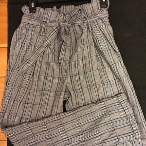 Plaid Adjustable waist pants